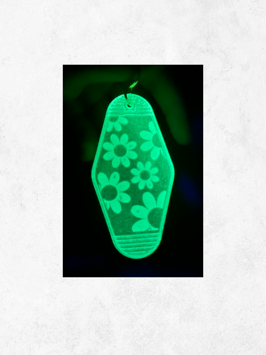 Glow-in-the-Dark Keychain | Flower Design | Custom Gift