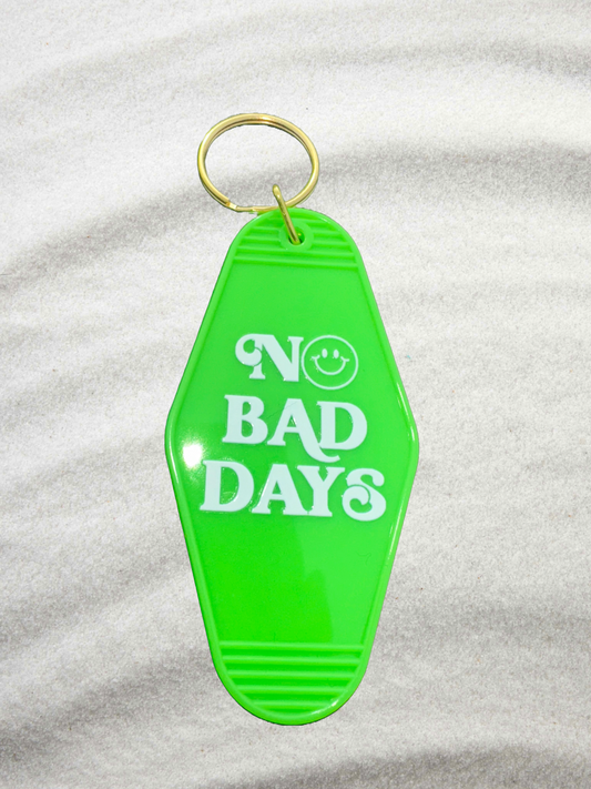 No Bad Days Keychain | Lime Green with White Vinyl | Custom Gift for Her