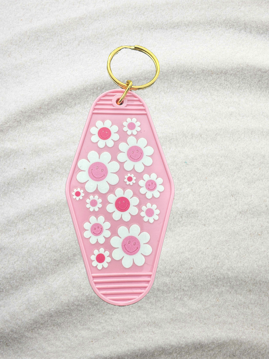 Pink Daisy Custom Keychain | Thoughtful Gift for Women & Girls