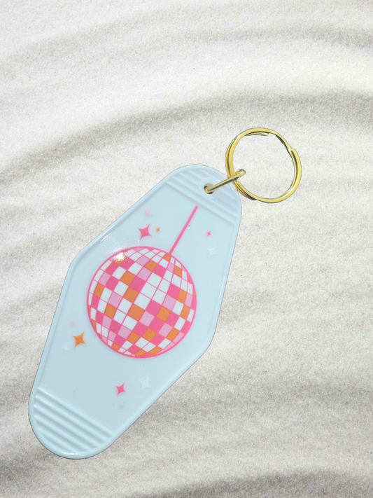 Custom Disco Ball Keychain | Pink & White | Personalized Gift for Her